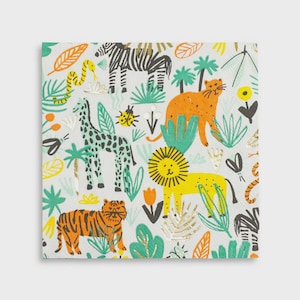 Jungle Animal Party Napkins: Gold Foil Safari Birthday, Baby Shower (Set of 16)
