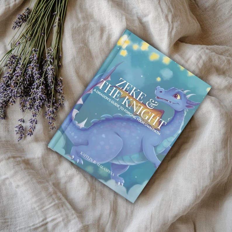 dragon plush with book