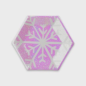 Snowflake Small Paper Plates 8.75&quot; | Iridescent Winter Party Plates for Frozen Birthday, Holiday Tableware, or Winter Wonderland Decor