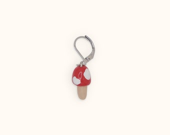 Toadstool Stitch marker | mushroom charm, fungi stitch mark, stitch keeper, fairy core knitting accessory
