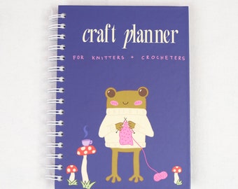Planificador de manualidades / Diario de manualidades, Lindo planificador de proyectos de tejido y crochet, Organizador de hilos y patrones, Copia física