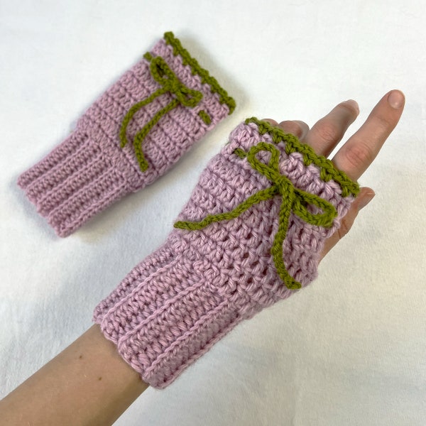 Bow Hand Warmers | coquette aesthetic mittens, fingerless gloves, wrist warmers