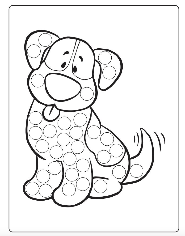 Dots Lines Spirals coloring book – Cute Dogs Coloring Book
