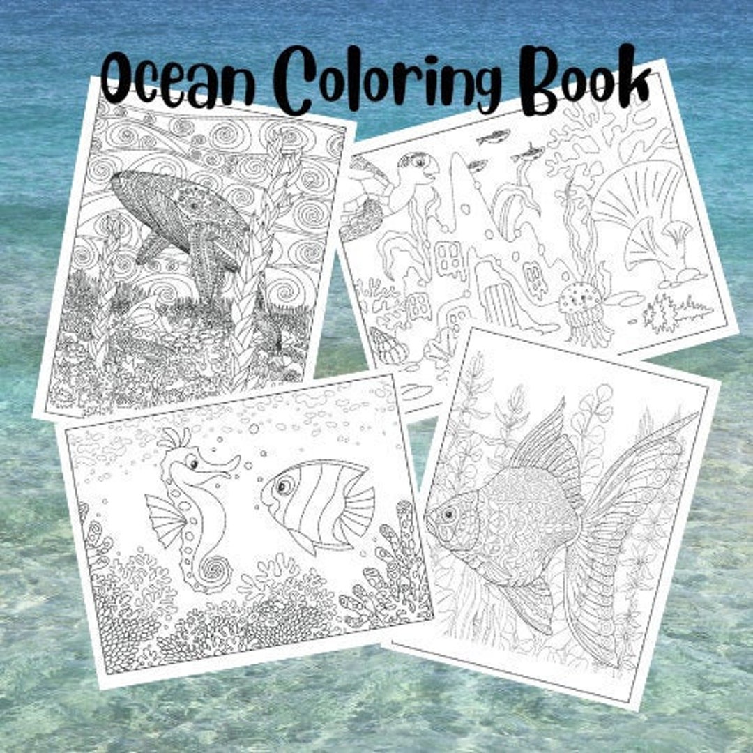 Ocean Themed Coloring Book - Etsy