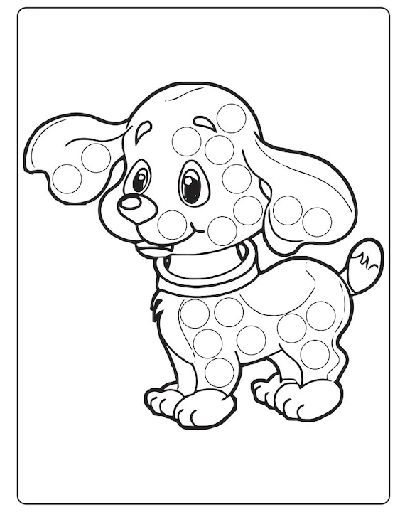 Disegni da colorare con pennarelli a forma di cucciolo di cane -  Italia