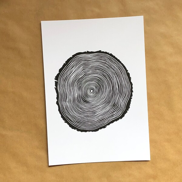 Linocut Tree Pattern Linocut Print Tree - Etsy