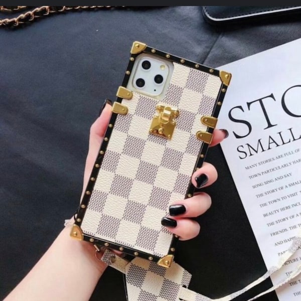 White Checkered Louis Vuitton Case Etsy