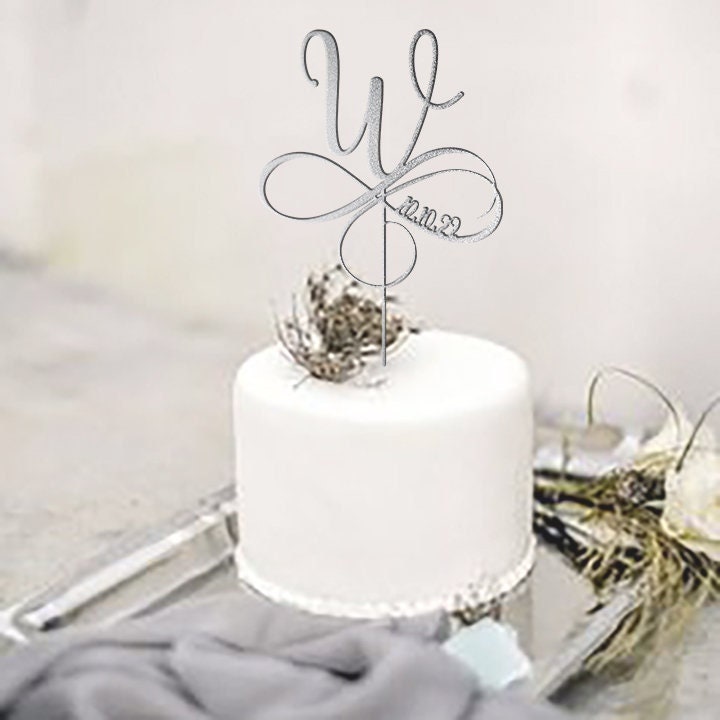 Custom Monogram Cake Toppers For Wedding/Rustic Topper Personalized Mr & Mrs