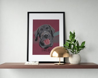 Custom Pet Portrait | Dog Portrait | Cat Portrait | Pet Memorial Gift | Pet Art | Pet Art Print | Personalize Pet Portrait