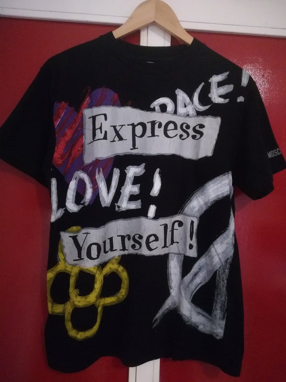 Rare 90s Moschino Jeans "Express Love Yourself" S… - image 2