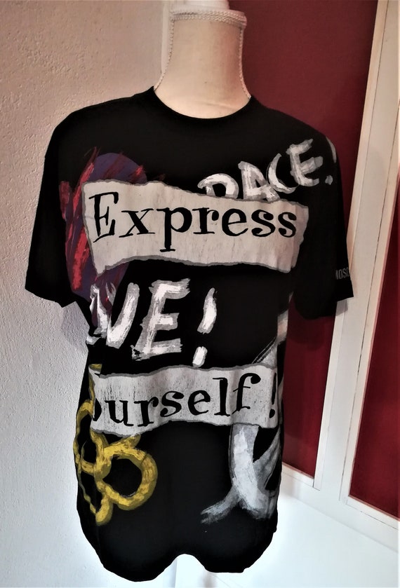 Rare 90s Moschino Jeans "Express Love Yourself" S… - image 3