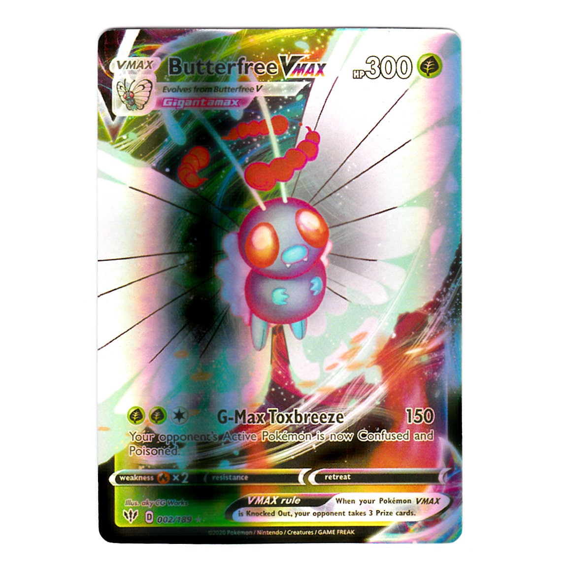 butterfree vmax pokemon card value 002/189 Pokémon Hit Points300 HP Form 2020 Pokemon TCG - CGC
