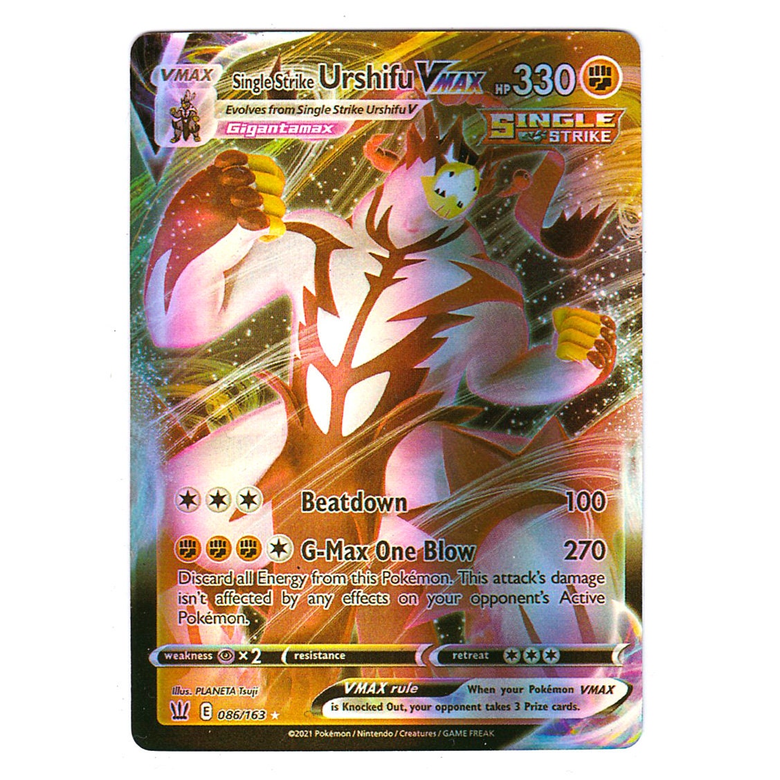 pokemon card value single strike urshifu vmax Single Strike Urshifu VMAX 168/163 main image 0
