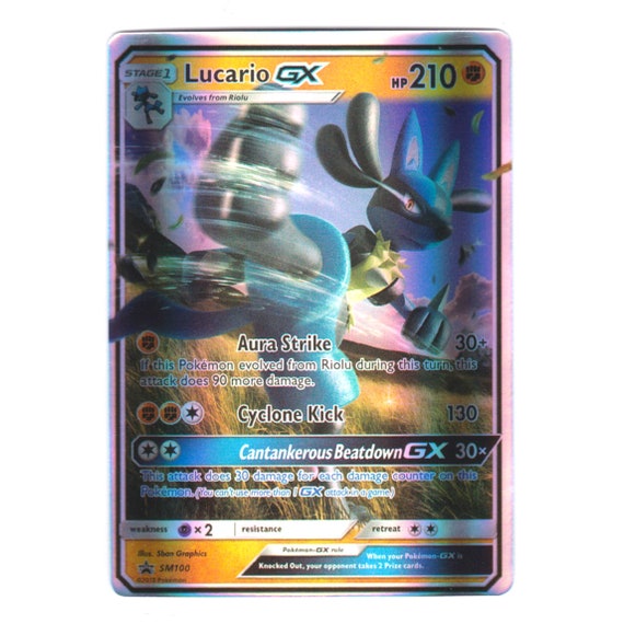 Lucario GX Pokemon Card Custom Made Shiny Holo Card 