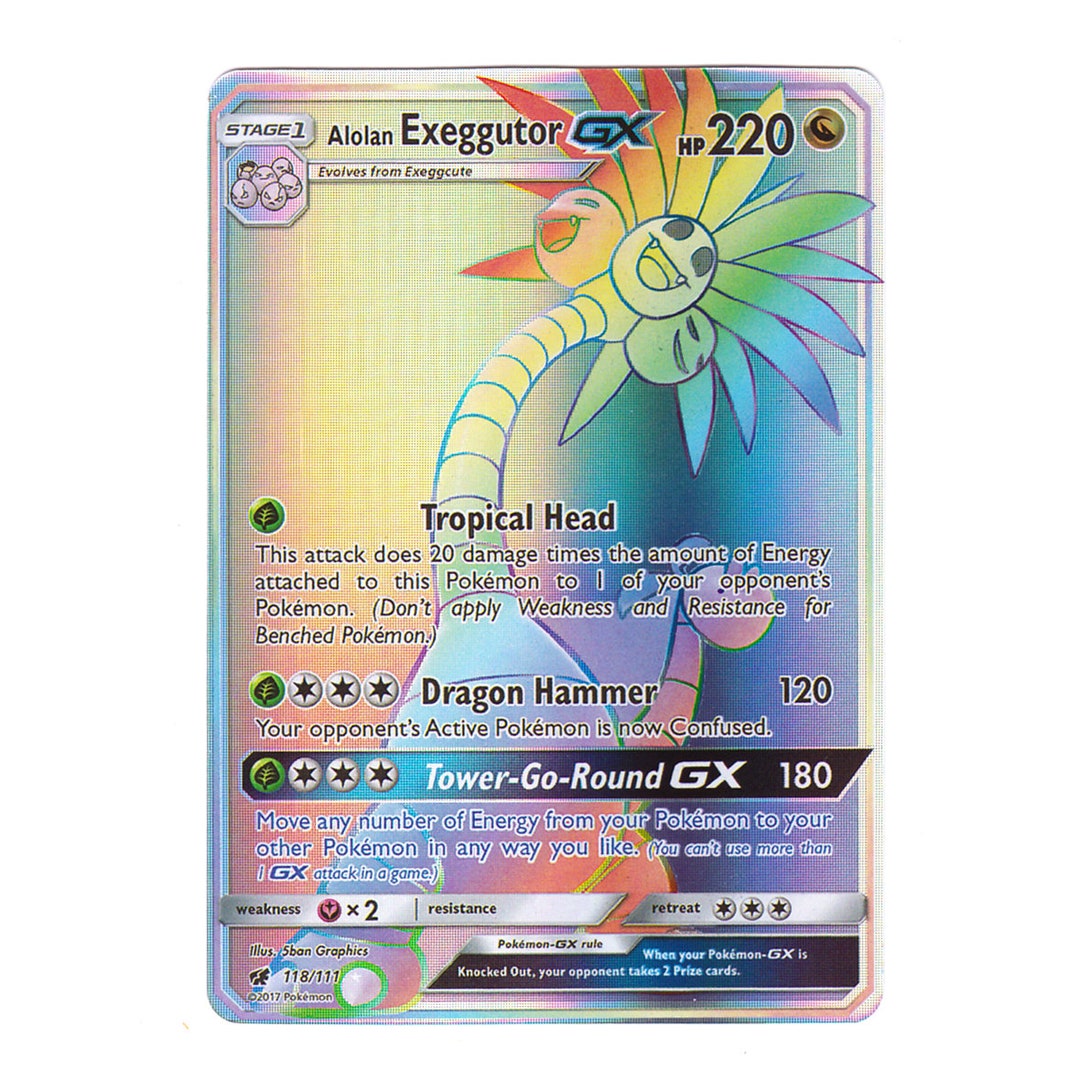 Alolan Exeggutor GX (secret) Holo SM Crimson Invasion 118/111 (custom | Proxy) - Etsy Alolan Exeggutor GX (secret) Holo SM Crimson Invasion 118/111 (custom | Proxy) - Etsy