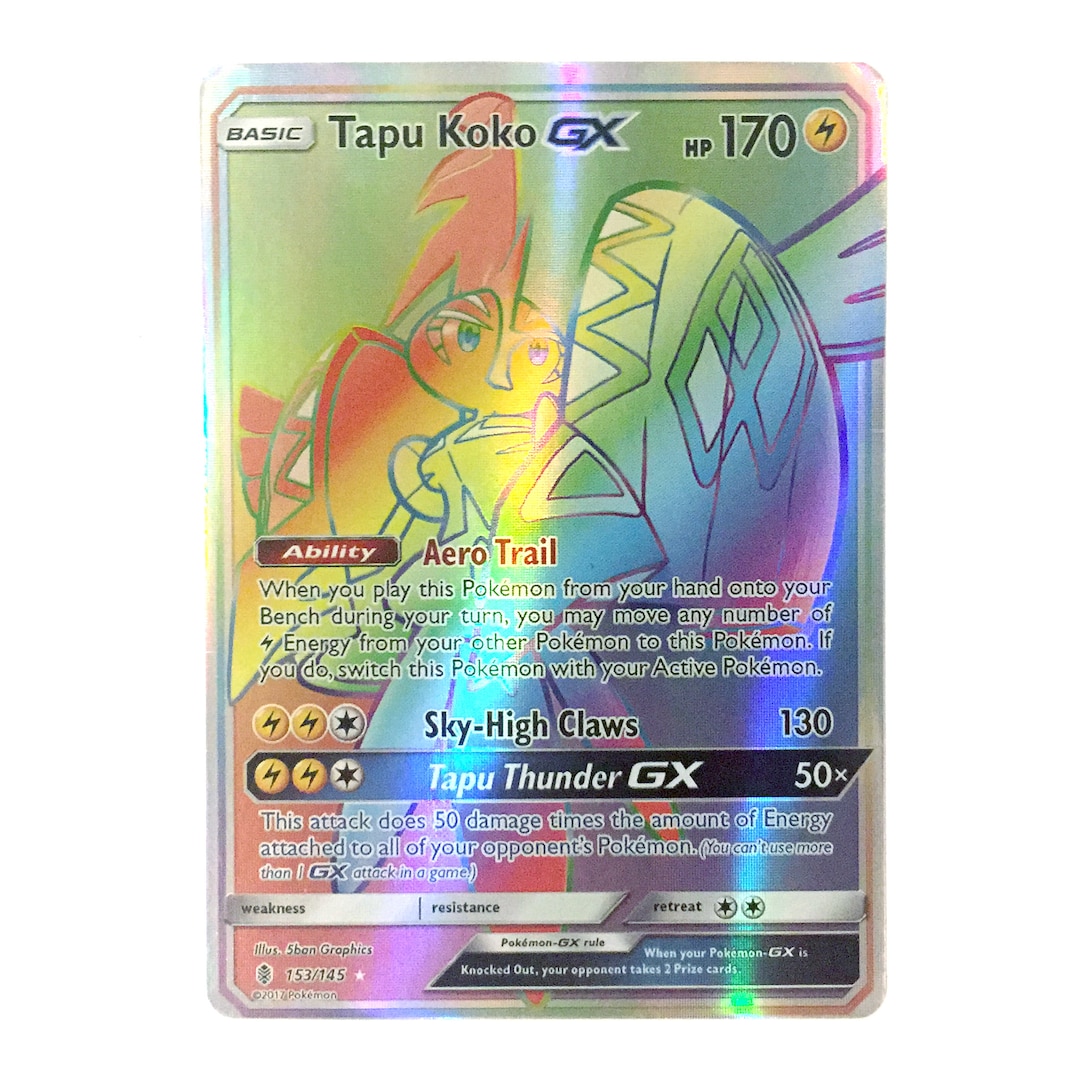 Tapu Koko GX secret Holo SM Guardians Rising 153/145 custom 