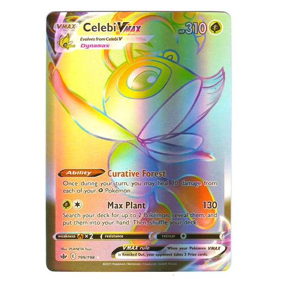 rare celebi card Celebi V Ultra Rare VMAX Chilling Reign 008/198, NM Pokemon Card main image 1