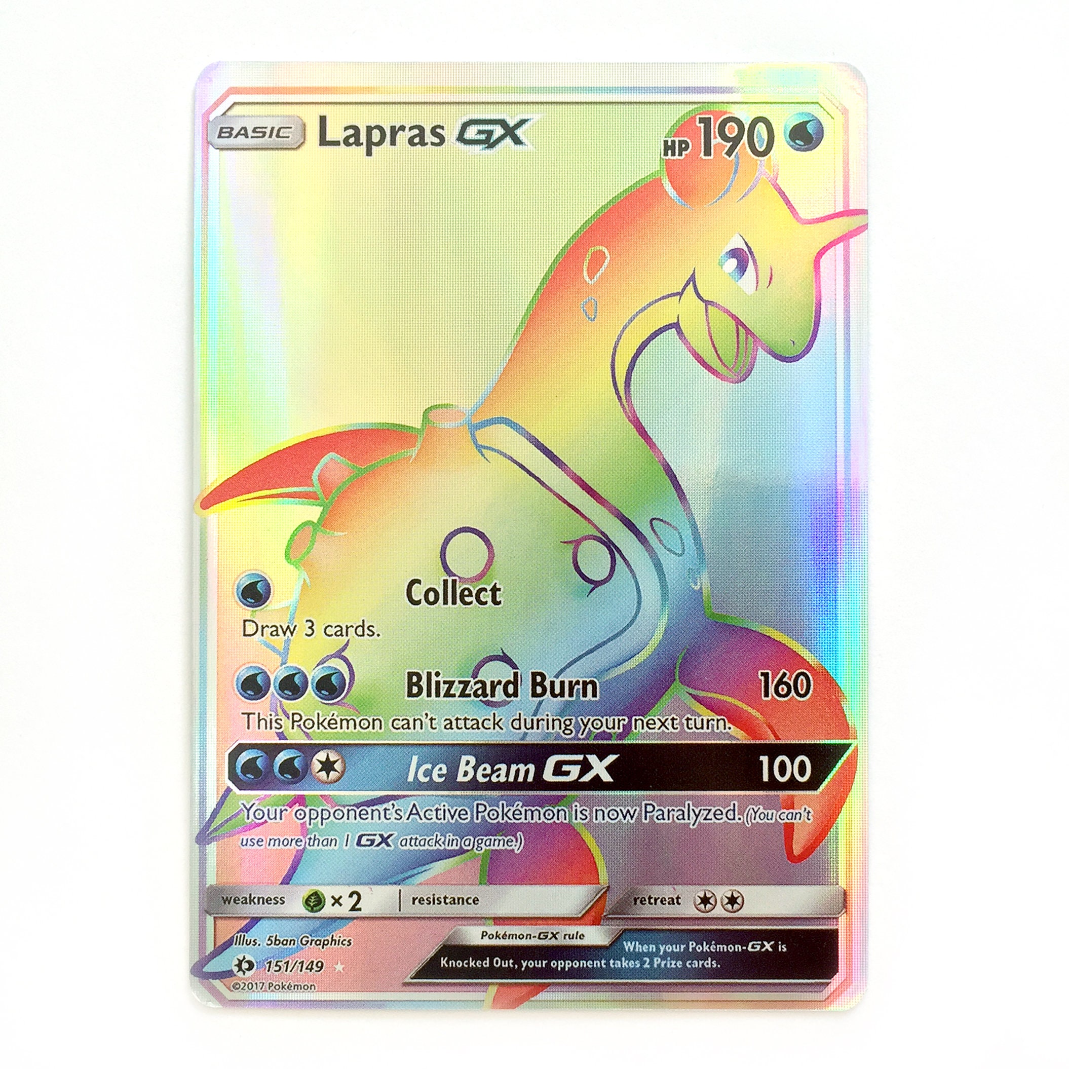 Pokemon TCG - Lunala GX - 153/149 - Rainbow Holo - Secret Rare - Always  Sleeved