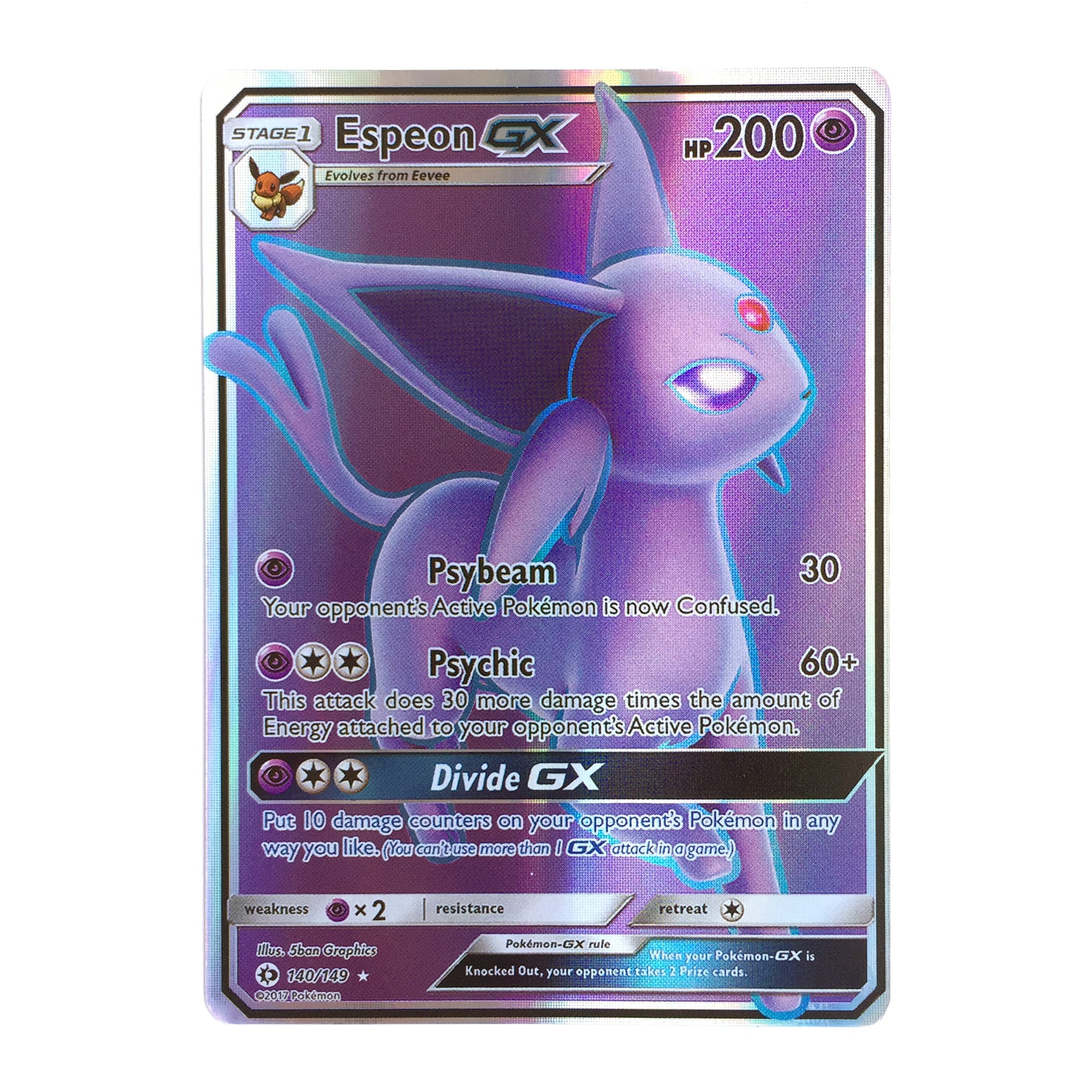 Espeon GX Holo (full Art) SM Base Set 140/149 (custom