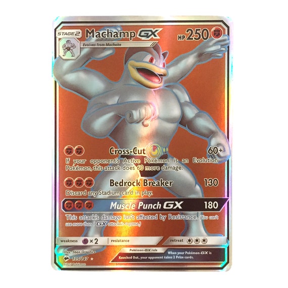machamp gx pokemon card Machamp GX (Full Art) Holo SM Burning Shadows 135/147 (Custom