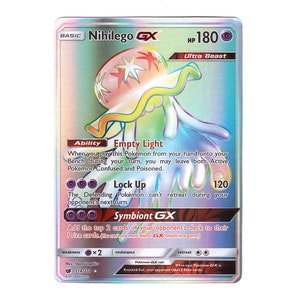 Nihilego GX Rainbow Secret Rare Crimson Invasion DIGITAL Pokemon