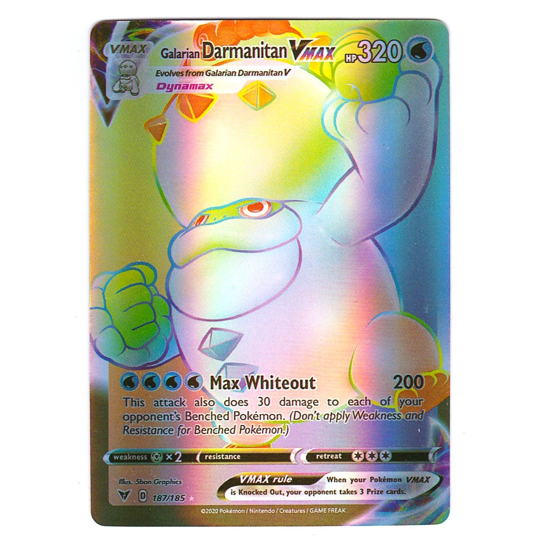 Galarian Darmanitan VMAX (Secret) Holo Vivid Voltage 187/185 (Custom |  Proxy)
