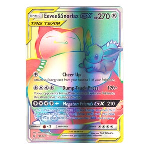 Eevee & Snorlax GX (Secret) Holo SM Team Up 191/181 (Custom | Proxy)