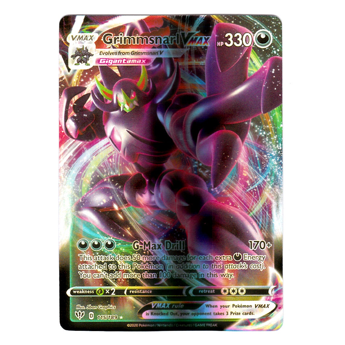 Grimmsnarl VMAX Holo Darkness Ablaze 115/189 (Custom | Proxy)