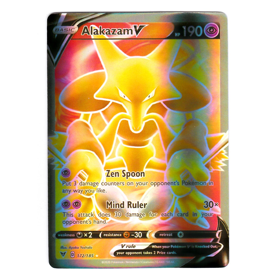 VOLTAGE アートカード付き Alakazam V (full Art) Holo Vivid Voltage 172/185 (custom | Proxy