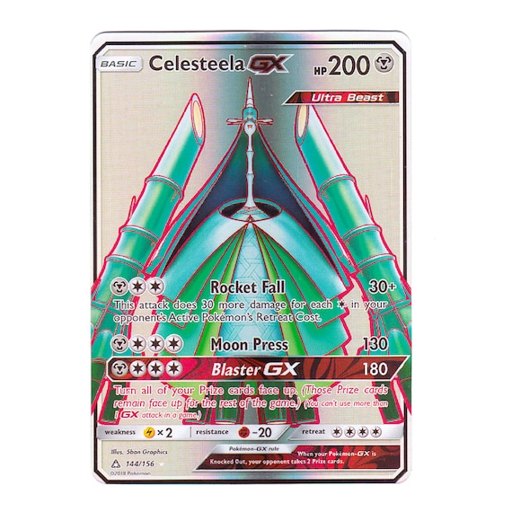 Celesteela GX (full Art) Holo SM Ultra Prism 144/156 (custom | Proxy) - Etsy Celesteela GX (full Art) Holo SM Ultra Prism 144/156 (custom | Proxy) - Etsy
