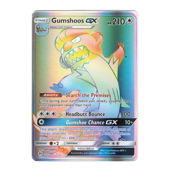 Gumshoos GX Holo (secret) SM Base Set 157/149 (custom | Proxy) - Etsy Gumshoos GX Holo (secret) SM Base Set 157/149 (custom | Proxy) - Etsy
