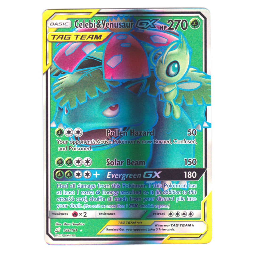 Celebi & Venusaur (full Art) GX Holo SM Team up 159/181 (custom