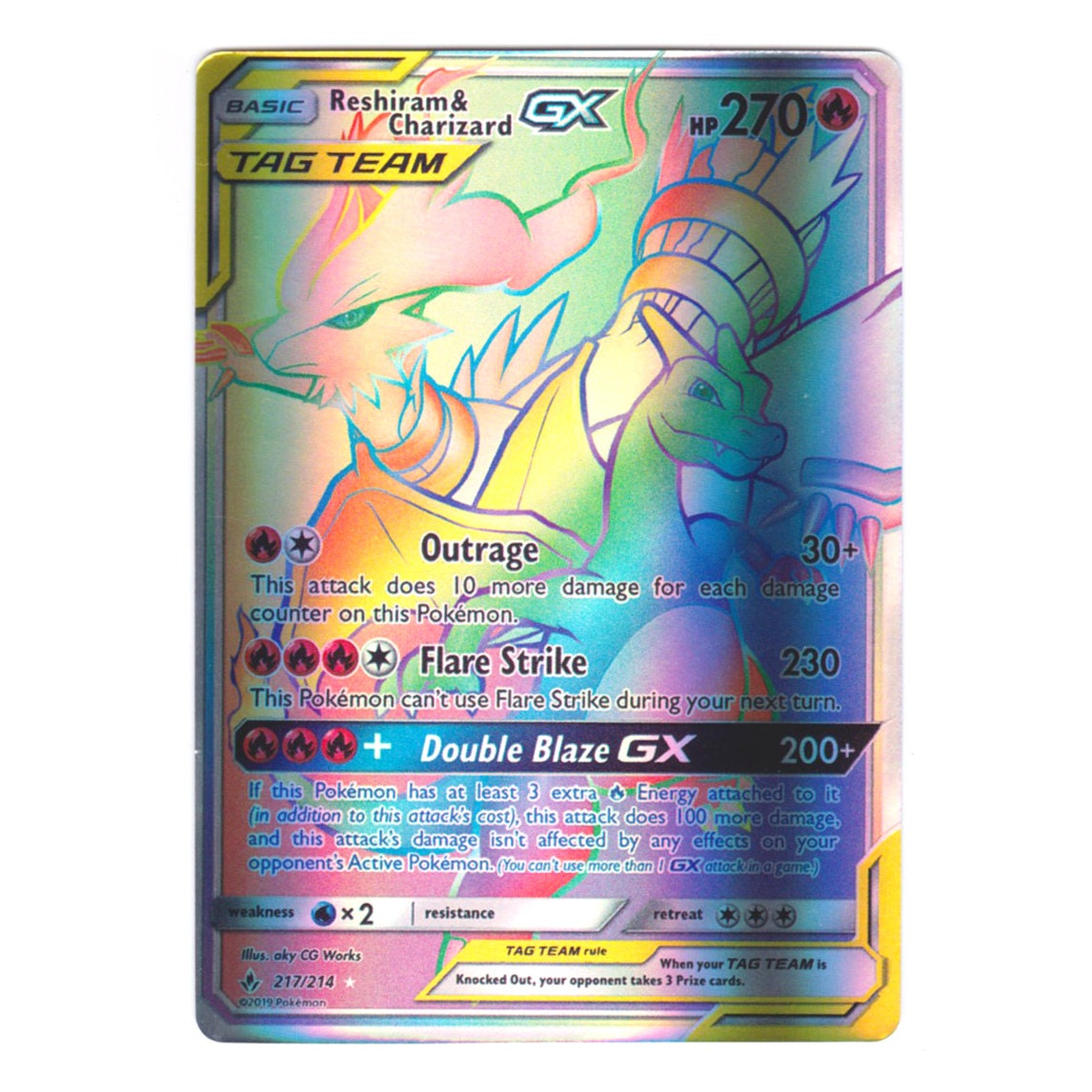 Reshiram & Charizard GX (secret) Holo SM Unbroken Bonds 217/214 (custom |  Proxy) - Etsy