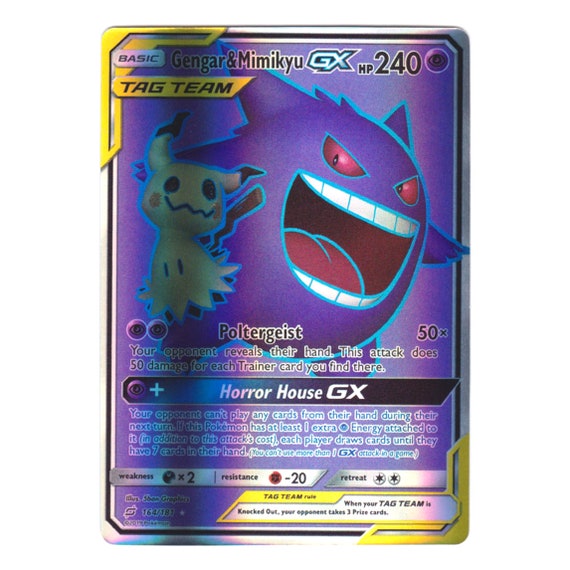 Gengar & Mimikyu GX Gold Foil Tag Team Fan Art Card