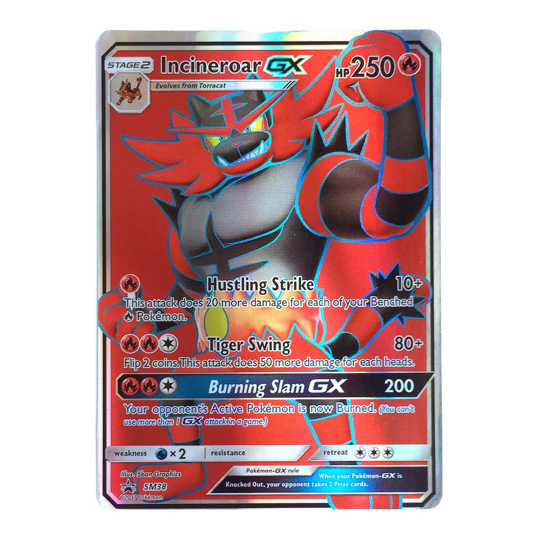 pokemon incineroar gx card - SM38 - Incineroar GX Premium Collection (You cant use more than 1 GX attack in a game.) Weakness Water 2 Resistance None None Retreat Cost Incineroar GX Holo SM Promos