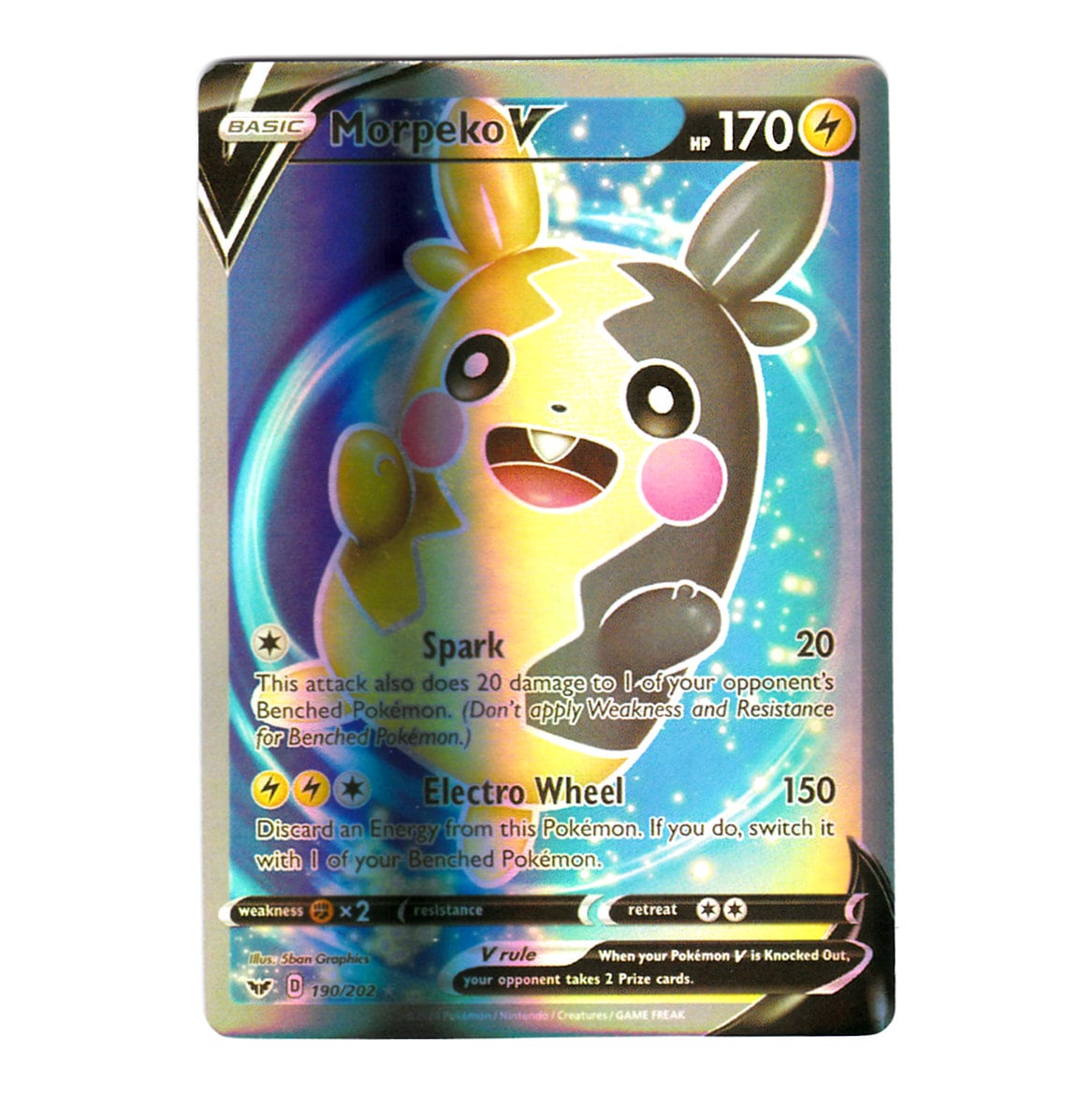 Morpeko V (full Art) Holo SWSH Base Set 190/202 (custom | Proxy