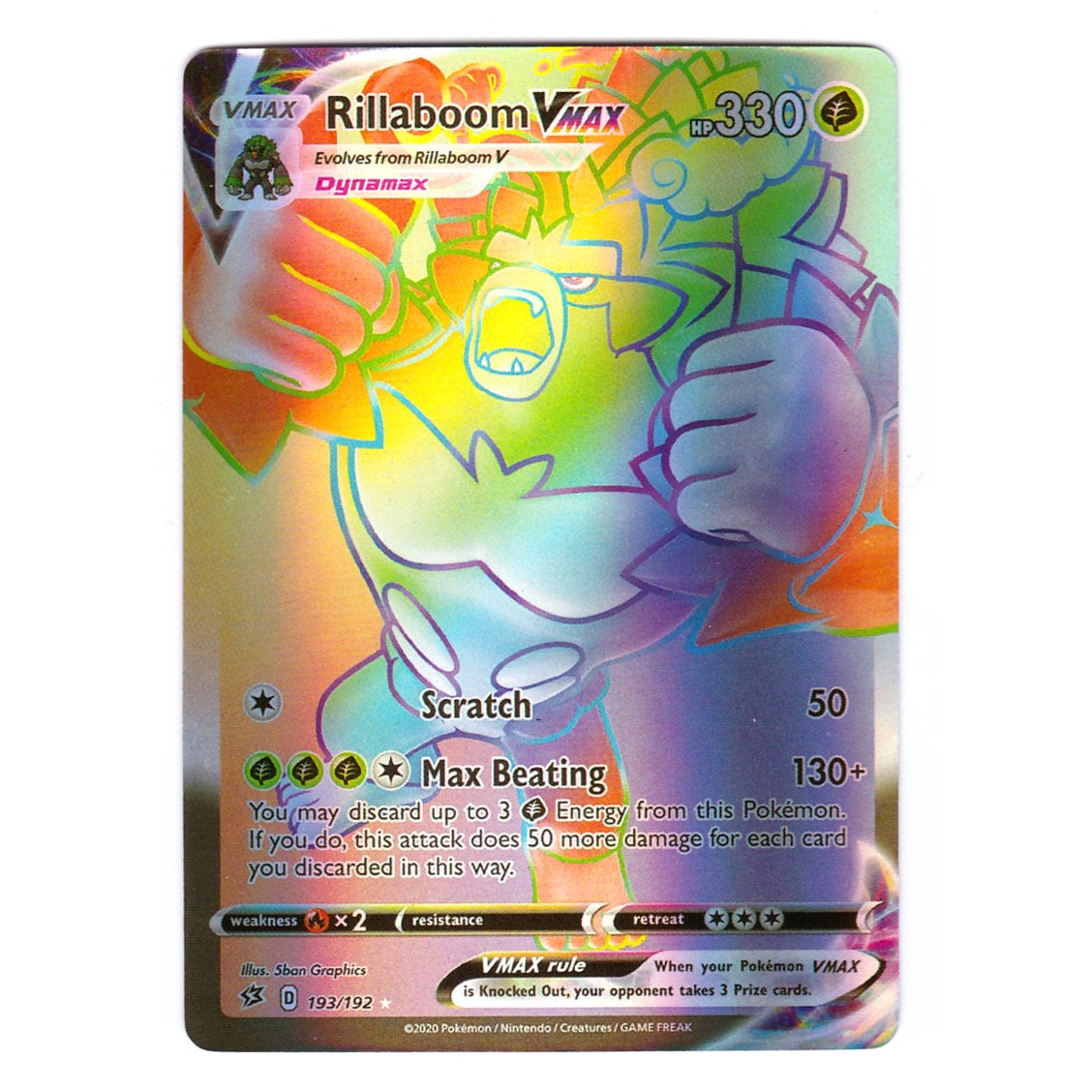 Rillaboom VMAX (Secret) Holo Rebel Clash 193/192 (Custom | Proxy) Rillaboom VMAX (Secret) Holo Rebel Clash 193/192 (Custom | Proxy)