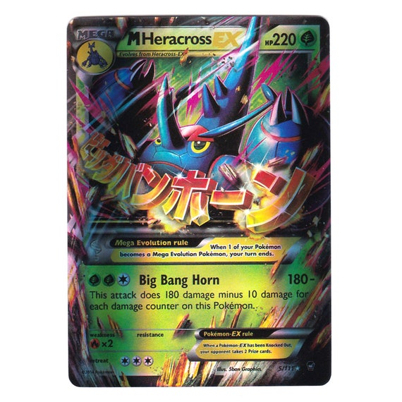 M Heracross EX Holo XY Furious Fists 5/111 (custom | Proxy) - Etsy