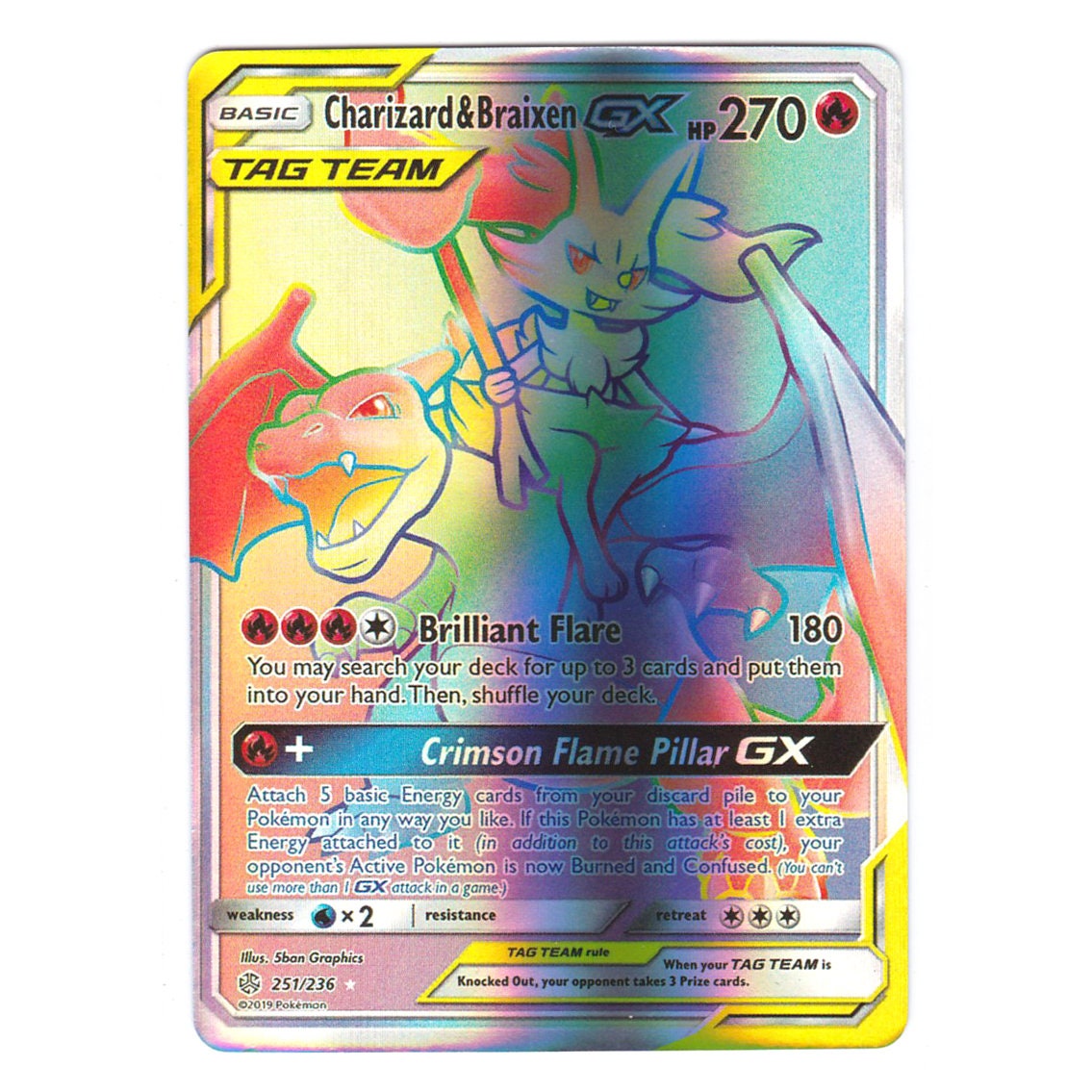 Carta Pokémon Charizard & Braixen Gx Lançamento Em Português em