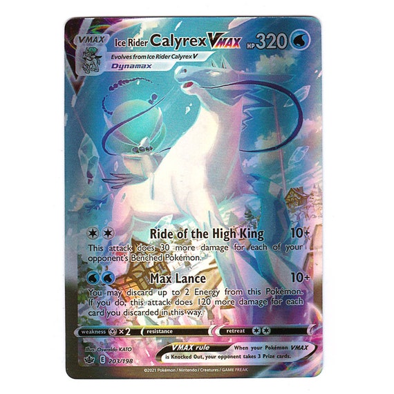 pokemon tcg chilling reign 046/198 ice rider calyrex vmax card - 202/198 - Secret Rare - Sword & Shield Evolves from Ice Rider Calyrex V Type Ice Rider Calyrex VMAX (Alternate