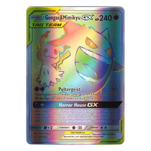 M Gengar & M Shiny Gengar Ex Proxy Pokemon Card Premium Quality Set 2 Cards