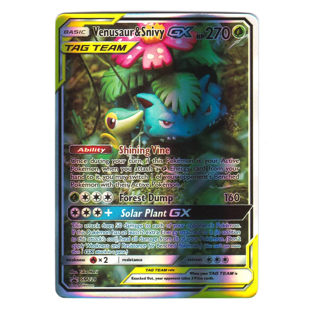 Venusaur & Snivy GX Holo SM Promos SM229 (custom | Proxy) - Etsy