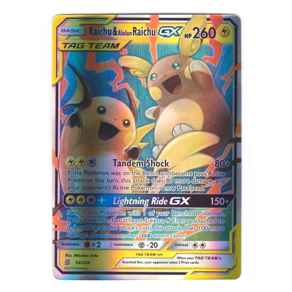Raichu & Alolan Raichu GX Holo SM Unified Minds 54/236 (custom | Proxy) -  Etsy