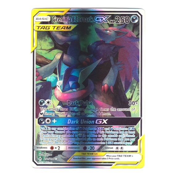 Greninja & Zoroark GX (full Art) Holo SM Unbroken Bonds 201