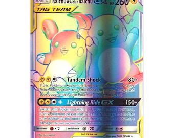 raichu gx pokemon card value Pokemon Unified Minds Raichu & Alolan Raichu GX #241