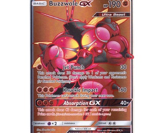 buzzwole gx pokemon card price (full Art) Holo SM Crimson Invasion 104/111 (custom | Proxy) (Dont apply Weakness and Resistance for Benched Pokemon.) [Grass][Grass][Colorless] Elegant Sole 190 During your next turn Pokemon Trading Card Game Hidden
