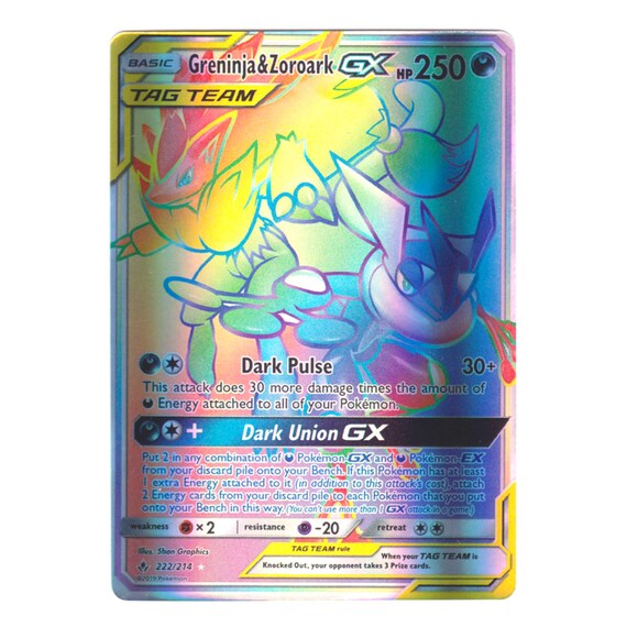 【オープニング大セール】 Greninja & Zoroark GX (secret) Holo SM Unbroken Bonds 222 ポケモンカードゲーム