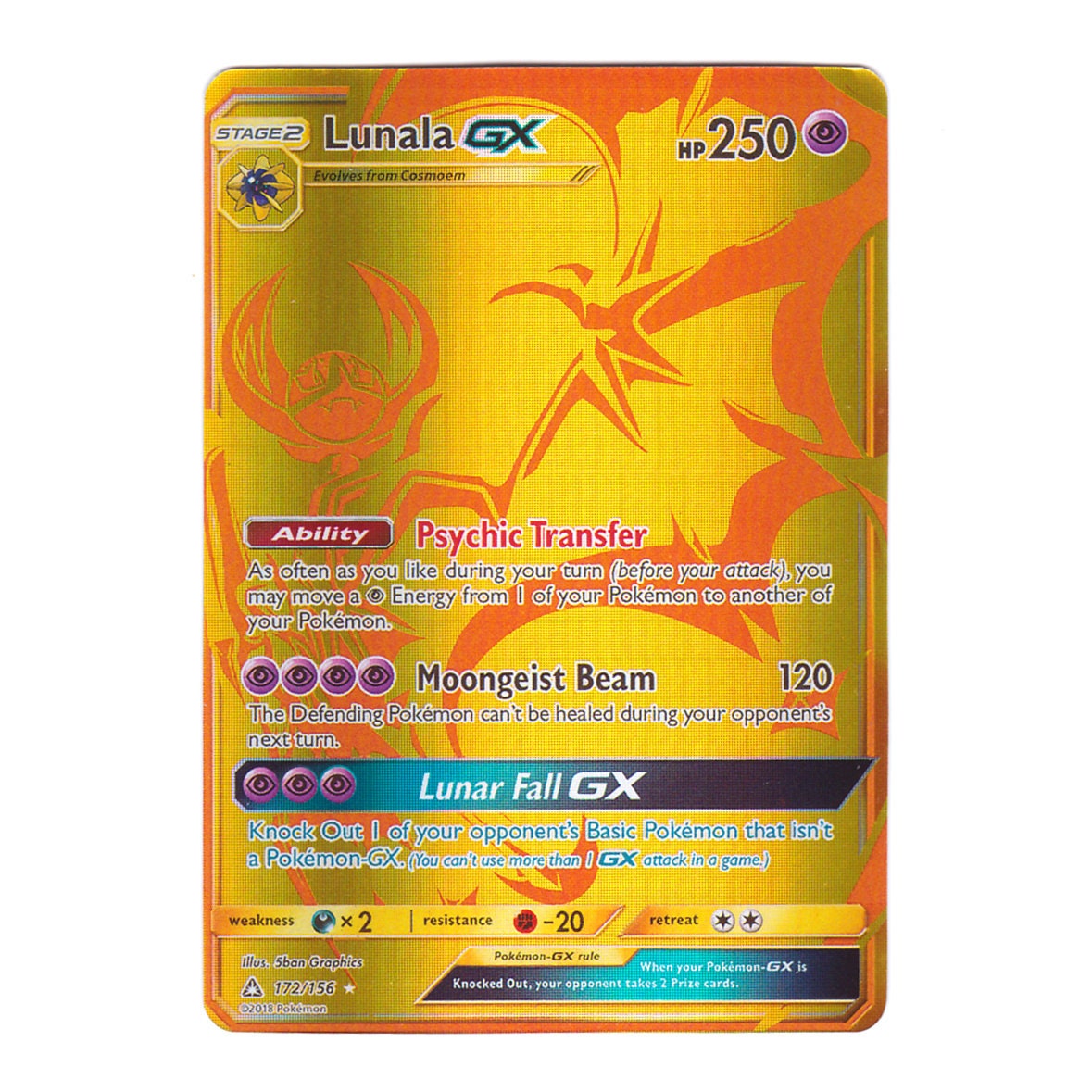 Lunala GX Holo (secret) SM Ultra Prism 172/156 (custom | Proxy