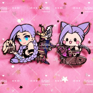 Arcane Jinx Pin Jinx enamel pin Arcane pin Jinx puppy pin Jinx Fishbones pin lol