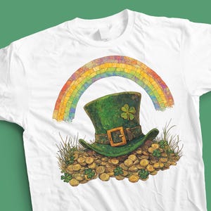 St. Patrick&#39;s Day Rainbow Leprechaun Hat PNG Graphic (Digital Download)